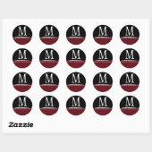 20 - 1,5 Envelope Seal Monogram Kerstmis XMAS Ronde Sticker (Vel)