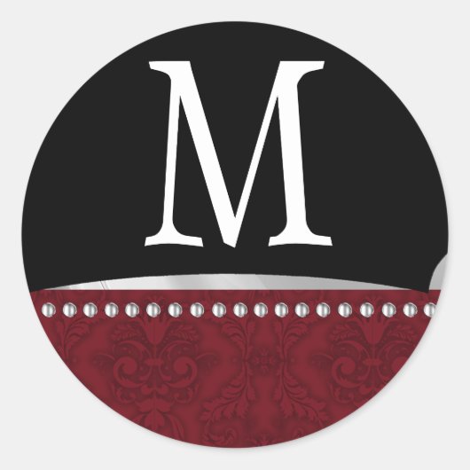 20 - 1,5 Envelope Seal Monogram Kerstmis XMAS Ronde Sticker (Voorkant)