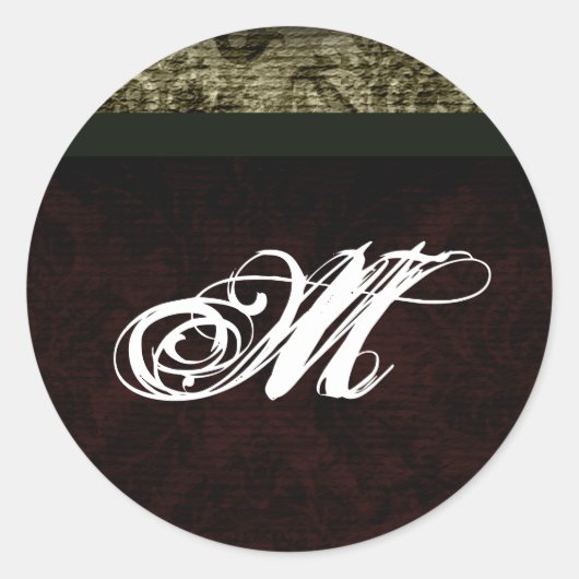 20 - 1,5 Envelope Seal Monogram Kerstmis XMAS Ronde Sticker (Voorkant)