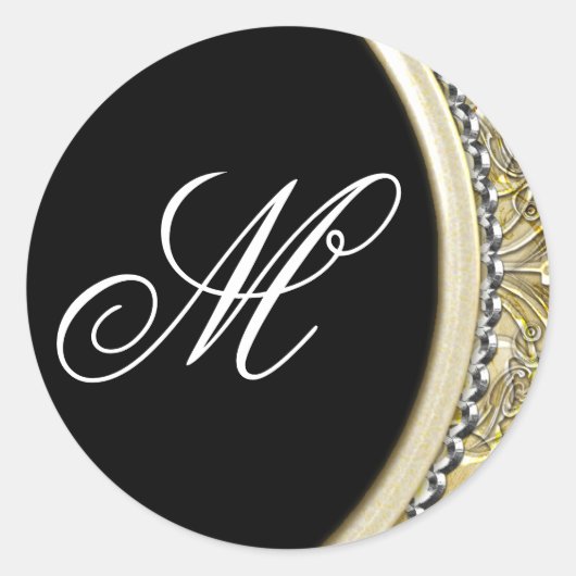 20 - 1,5 Envelope Seal Monogram Kerstmis XMAS Ronde Sticker (Voorkant)