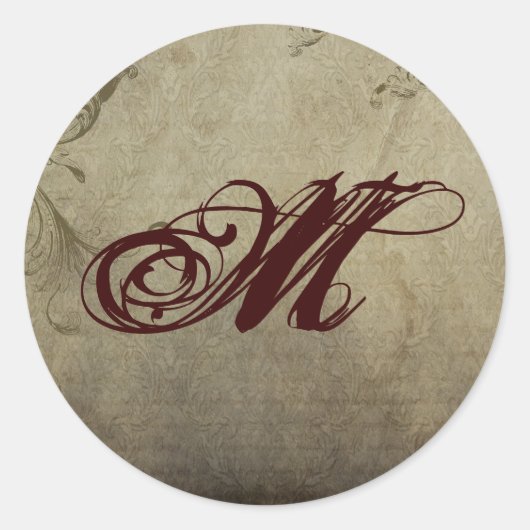 20 - 1,5 Envelope Seal Monogram Kerstmis XMAS Ronde Sticker (Voorkant)