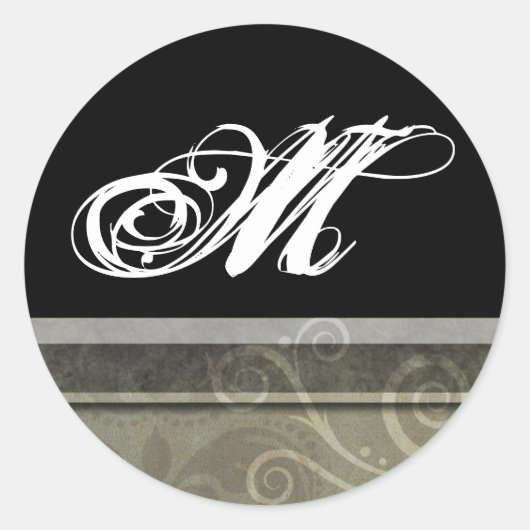 20 - 1,5 Envelope Seal Monogram Kerstmis XMAS Ronde Sticker (Voorkant)