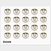 20 - 1,5 Envelope Seal Monogram Kerstmis XMAS Ronde Sticker (Vel)