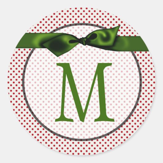 20 - 1,5 Envelope Seal Monogram Kerstmis XMAS Ronde Sticker (Voorkant)