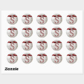 20 - 1,5 Envelope Seal Monogram Kerstmis XMAS Ronde Sticker (Vel)