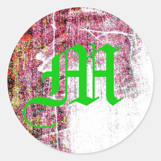 20 - 1.5 Envelope Seal Neon Grunge Kraskleur Ronde Sticker (Voorkant)