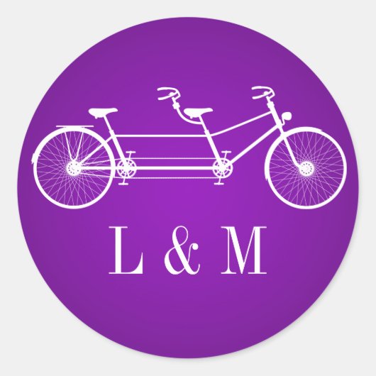 20 - 1.5 Envelope Seal Paarse Dubbele Fiets Ronde Sticker (Voorkant)