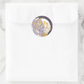 20 - 1.5 Envelope Seal  Plum Mustard Roos Ronde Sticker (Tas)