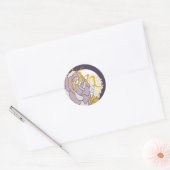 20 - 1.5 Envelope Seal  Plum Mustard Roos Ronde Sticker (Envelop)