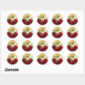20 - 1.5 Envelope Seal Red Rose Bouquet Bridal Ronde Sticker (Vel)