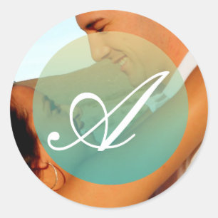 20 - 1.5 Envelope Seal Sunset Fade Blauwgroen Blau Ronde Sticker