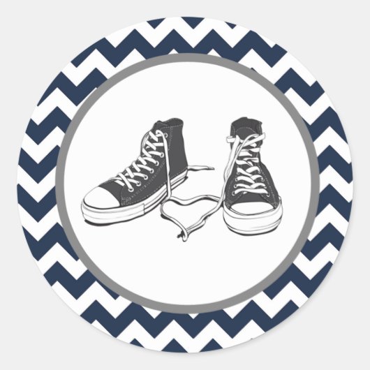 20 - 1,5 Envelope Seal Teenage Sneakers Chevron Ronde Sticker (Voorkant)