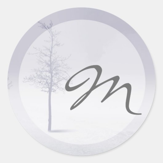 20 - 1.5 Envelope Seal Winter Wonderland Bomen Ronde Sticker (Voorkant)