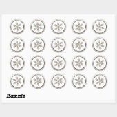 20 - 1,5" Envelope Seal Zilver Kerstvervaging Ronde Sticker (Vel)