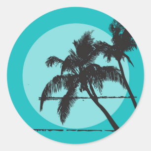 20 - 1,5 Envelope zeestrand Ronde Sticker