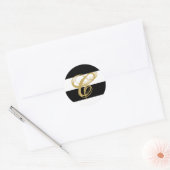 20 - 1,5-enveloppen - Moderne strepe Black White Ronde Sticker (Envelop)