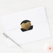 20 - 1,5-enveloppen - Moderne strepe Black White Ronde Sticker (Envelop)