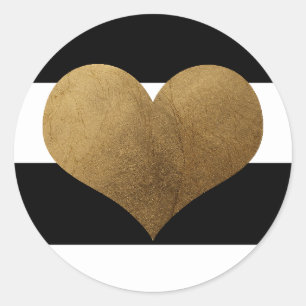 20 - 1,5-enveloppen - Moderne strepe Black White Ronde Sticker