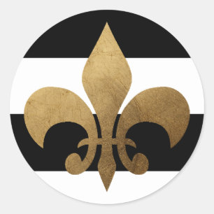 20 - 1,5-enveloppen - Moderne strepe Black White Ronde Sticker