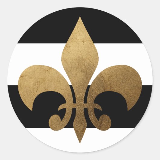 20 - 1,5-enveloppen - Moderne strepe Black White Ronde Sticker (Voorkant)