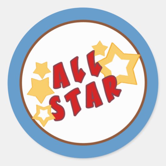 20 - 1,5" Envelopsluiting All-Star Blue Ronde Sticker (Voorkant)