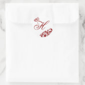 20 - 1.5"Envelopverbinding Crimson Rode Witte Bloe Ronde Sticker (Tas)