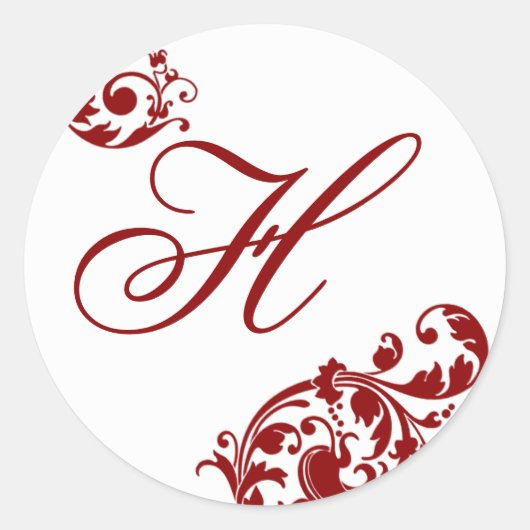 20 - 1.5"Envelopverbinding Crimson Rode Witte Bloe Ronde Sticker (Voorkant)