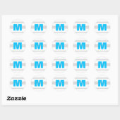 20 - 1.5 Envelopverbinding Modern Neon Streep Blau Ronde Sticker (Vel)