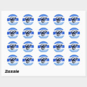 20 - 1.5 Envelopverbinding Ombre Streep Blauwe Lij Ronde Sticker (Vel)