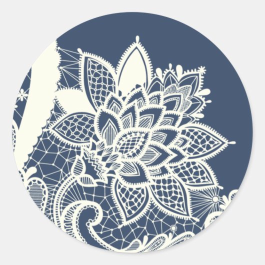 20 - 1.5 Envelopverbinding Victoriaans Kant Nav Ronde Sticker (Voorkant)