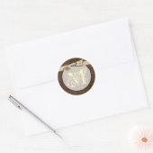 20 - 1.5 Envelopverzegeling Monogram Bruin Damask Ronde Sticker (Envelop)