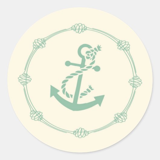 20 - 1.5 Envelopzegel nautische knoopanker TIFF Ronde Sticker (Voorkant)