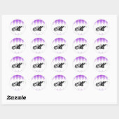 20 - 1.5 Envelopzegel Ombre Paarse Chevron Ronde Sticker (Vel)
