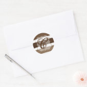 20 - 1.5 Envelopzegel Ombre Streep Bruine Lijn Ronde Sticker (Envelop)