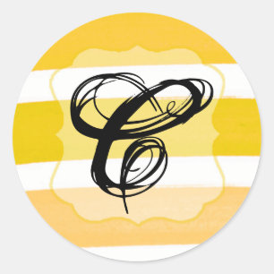 20 - 1.5 Envelopzegel Ombre Streep Gele lijn Ronde Sticker