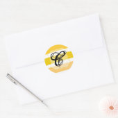 20 - 1.5 Envelopzegel Ombre Streep Gele lijn Ronde Sticker (Envelop)