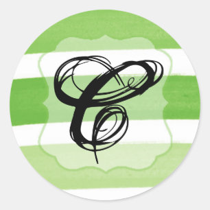 20 - 1.5 Envelopzegel Ombre Streep Groene lijn Ronde Sticker