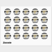 20 - 1.5 Envelopzegel Ombre Streep Zwart Lijn Ronde Sticker (Vel)