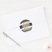20 - 1.5 Envelopzegel Ombre Streep Zwart Lijn Ronde Sticker (Envelop)