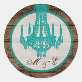 20 - 1.5 Envelopzegel Westerne rustieke kroonlucht Ronde Sticker