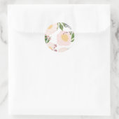 20 - 1.5 Envelopzegel Witte Bloemen op Wh Ronde Sticker (Tas)