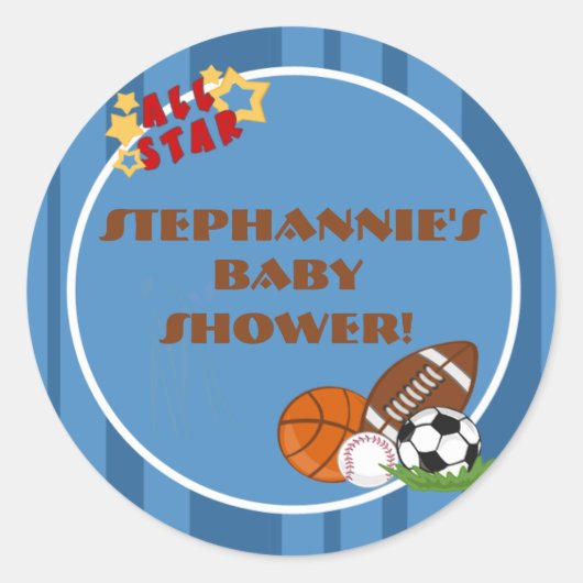 20 - 1,5" Favor Stickers All-Star Blauw (Voorkant)