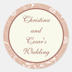 20 - 1,5" Favor Stickers Bloemenspiraal in Parijs