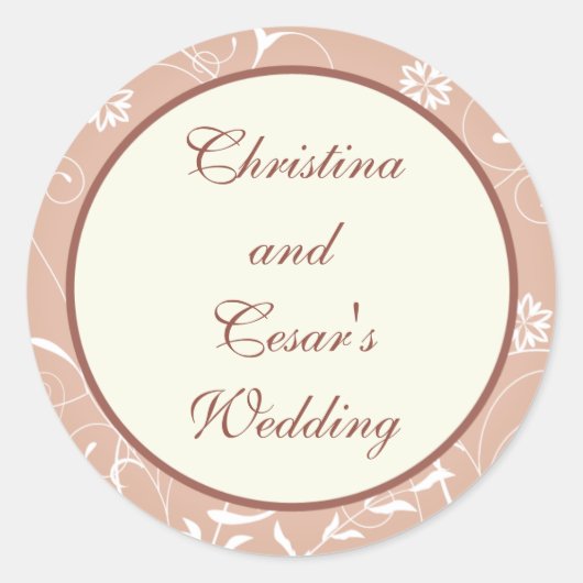 20 - 1,5" Favor Stickers Bloemenspiraal in Parijs (Voorkant)