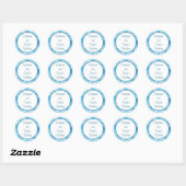 20 - 1,5" Favor Stickers Blue Tree / Sneeuwvlokken (Vel)
