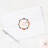 20 - 1,5" Favor Stickers Bruin Sinaasappel Chevron (Envelop)