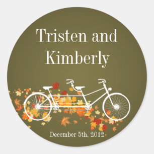 20 - 1,5" Favor Stickers Bruine Herfst Dubbele fie