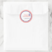 20 - 1,5" Favor Stickers Coral Navy Blue Chevron (Tas)