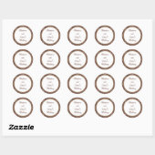 20 - 1,5" Favor Stickers Deep Moroccan Brown (Vel)