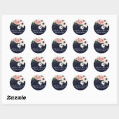 20 - 1,5" Favor Stickers Geometric Garden Navy (Vel)